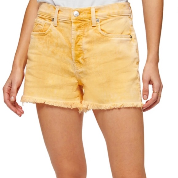 7 FOR ALL MANKIND MONROE JEAN SHORTS BUTTON FLY SIZE 24 MINERAL MARIGOLD! - Picture 2 of 11